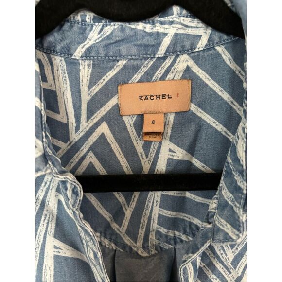 Kachel Views Printed Shirt Dress Sz 4 100% Lyocell Lightweight Resortwear - Picture 7 of 10